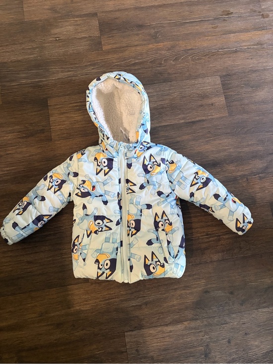 Bluey Other - Bluey 4T Unisex Sherpa Lined Puffer Jacket with Hood & Pockets
